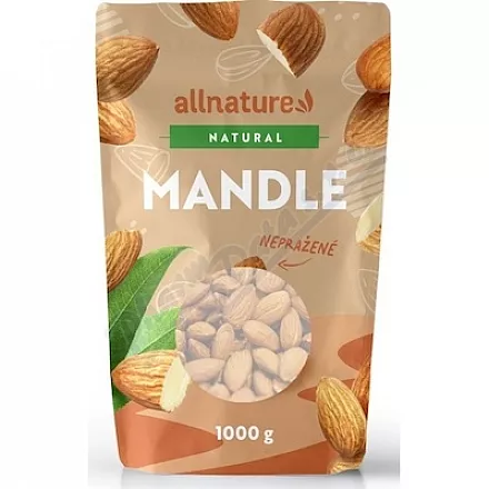 Allnature Mandle natural nepražené 1000g