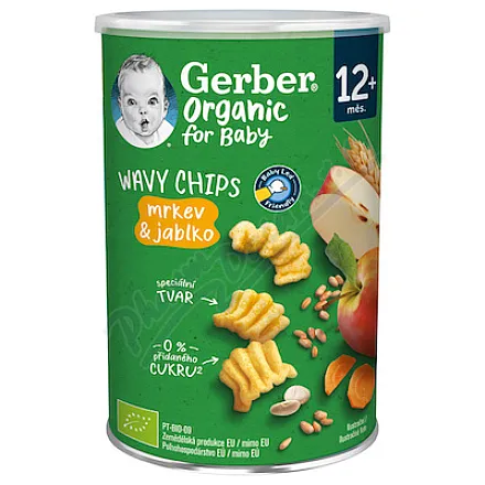 Gerber Wavy chipsy Marchew i jabłko BIO 35 g 12m+