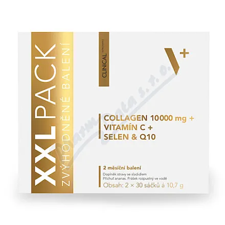 Clinical Collagen + wit. C + selen i koenzym Q10 o smaku ananasowym, 60 x 10,7 g