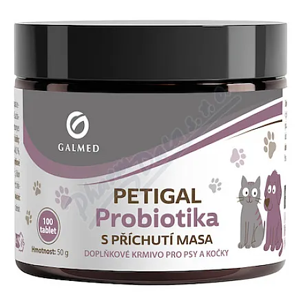 PETIGAL Probiotyki o smaku mięsnym, 100 tabletek
