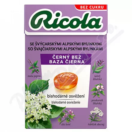 RICOLA Černý Bez bez cukru 40g
