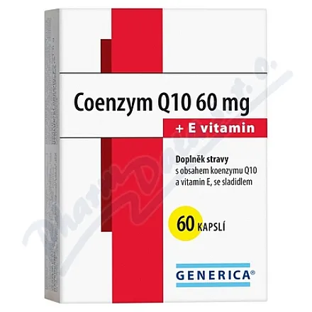 Coenzym Q10 60 mg + E vitamin cps.60 Generica