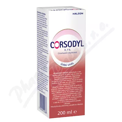 CORSODYL ustní voda 0,1% 200ml