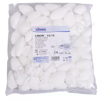 LINON tampon z gazy zwinięty nester. 15x15cm 100szt
