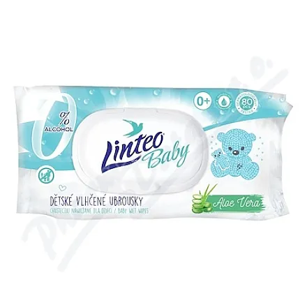 LINTEO BABY chusteczki nawilżane z aloesem 80szt