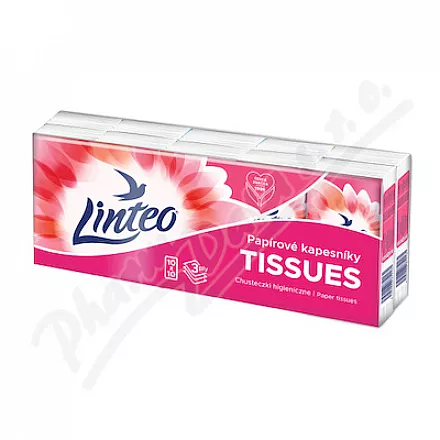 Kapesník papírový LINTEO Satin 3-vrst. 10x10ks