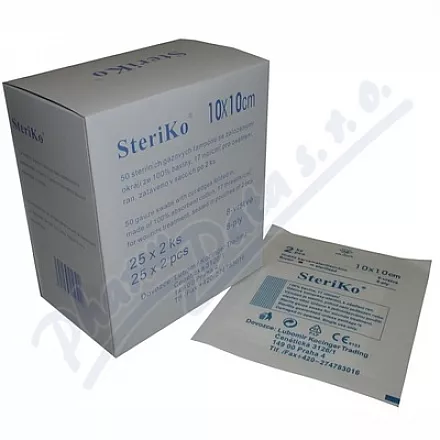Gáza kompr.ster.Steriko 8 vrstev 10x10cm 25x2ks
