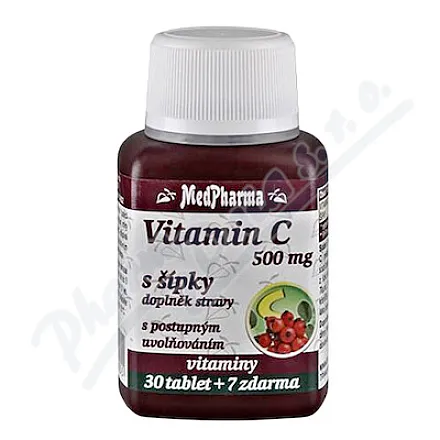 MedPharma Vitamin C 500mg with rose hips tbl.37 prod.úč.