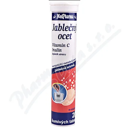 MedPharma Ocet jabłkowy + wit. C + inulina, tabletki rozpuszczalne, 20 szt.