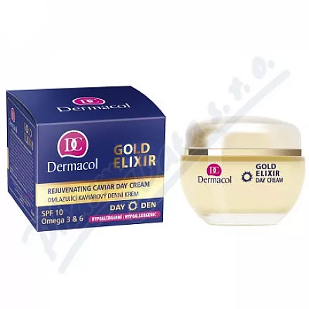 Dermacol Gold Elixir odmładzający kawiorowy krem na dzień 50ml - odličování,odličování obličeje,čištění obličeje,čistění pleti,