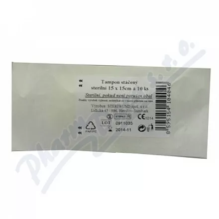 Tampón stáčený z gázy steril.15x15/10ks Steriwund